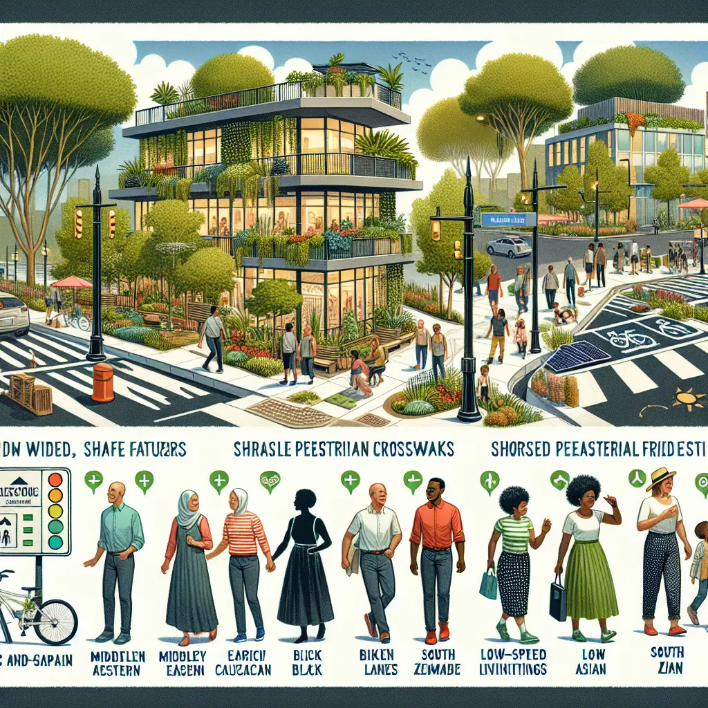 Representación de Innovaciones en el diseño urbano amigable para peatones