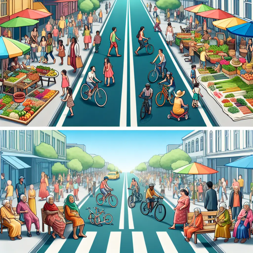 Representation of Streets as Public Spaces, Not Just Roads for Cars